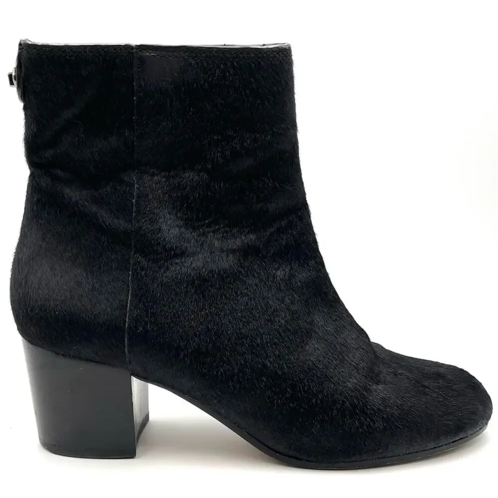 Coach Black ‘bonnie' Calf Hair Zip Boots/Booties size 9B